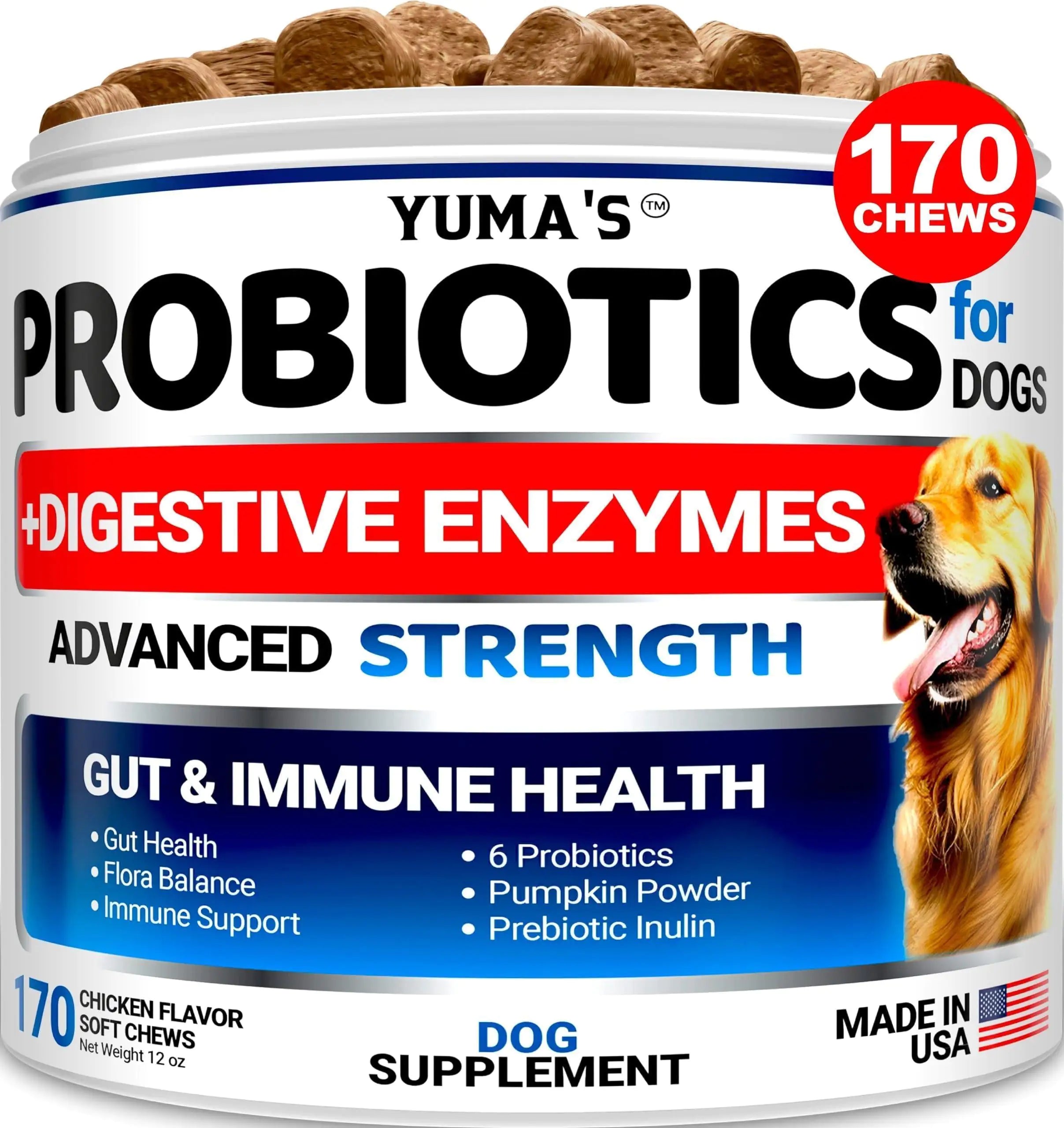 Probiotics with Digestive Enzymes 170 Dog Chews