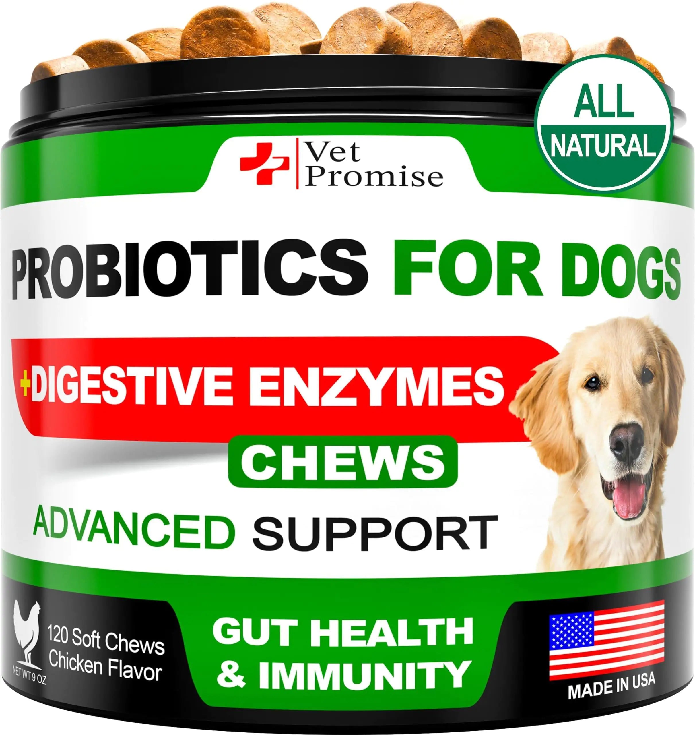Probiotics Enzymes for Dogs, for Good Health and Itchy Skin 120 Chews