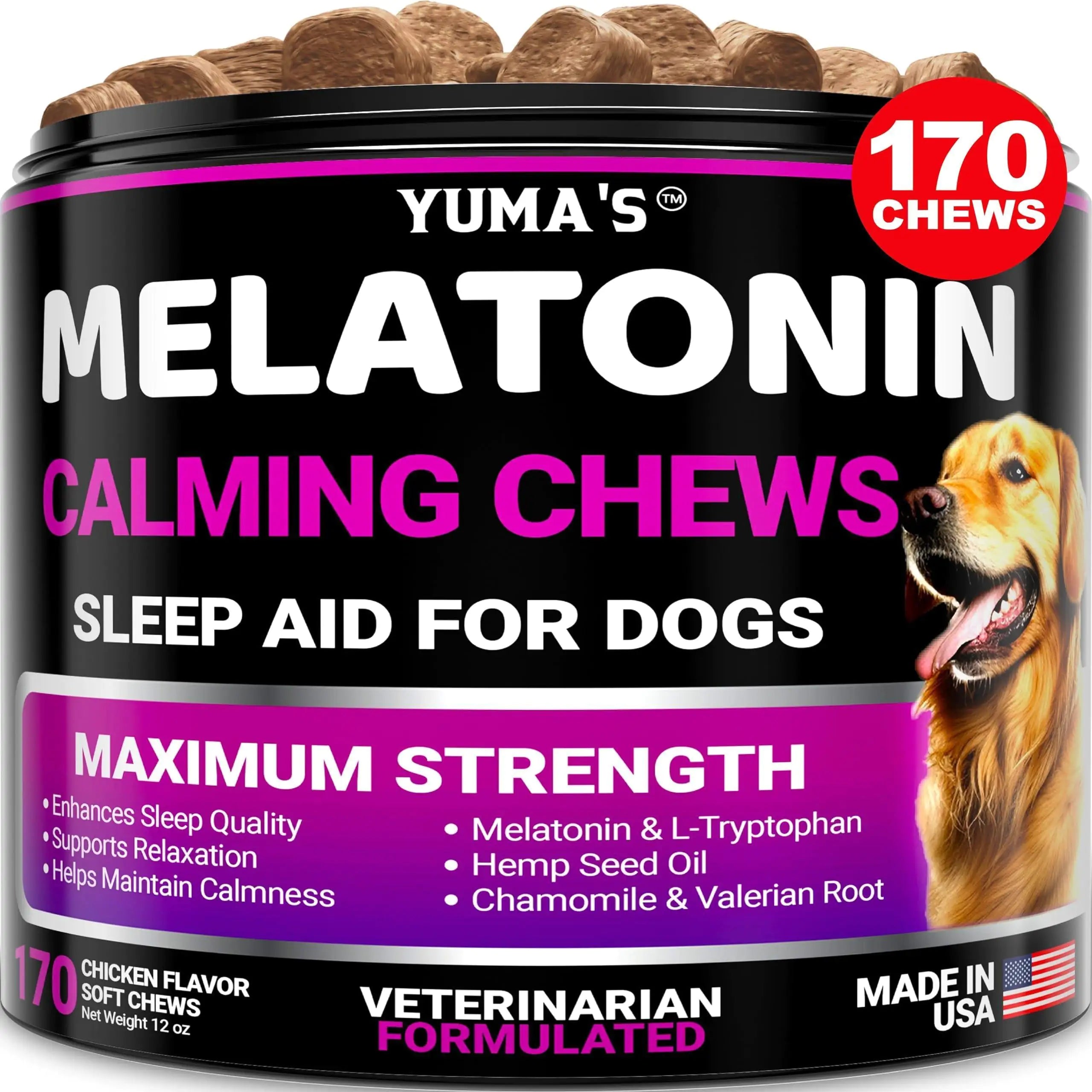 Melatonin Calming Chews for Dogs for Stress and Anxiety Relief