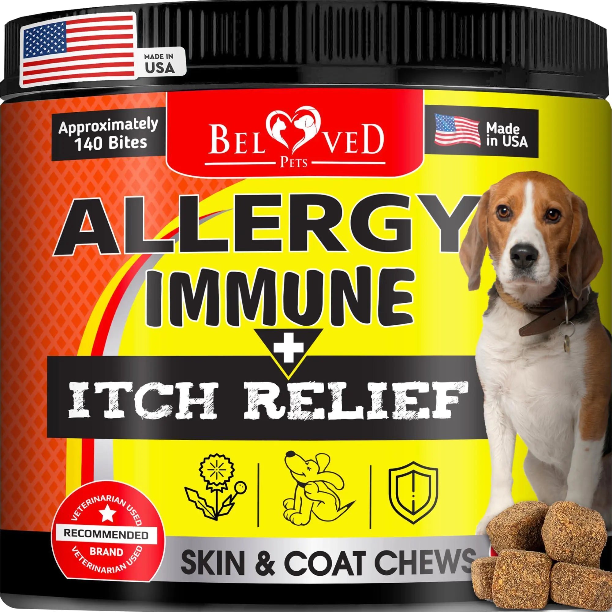 Anti Itch Allergy Relief Chews for Dry Itchy Skin with Omega3