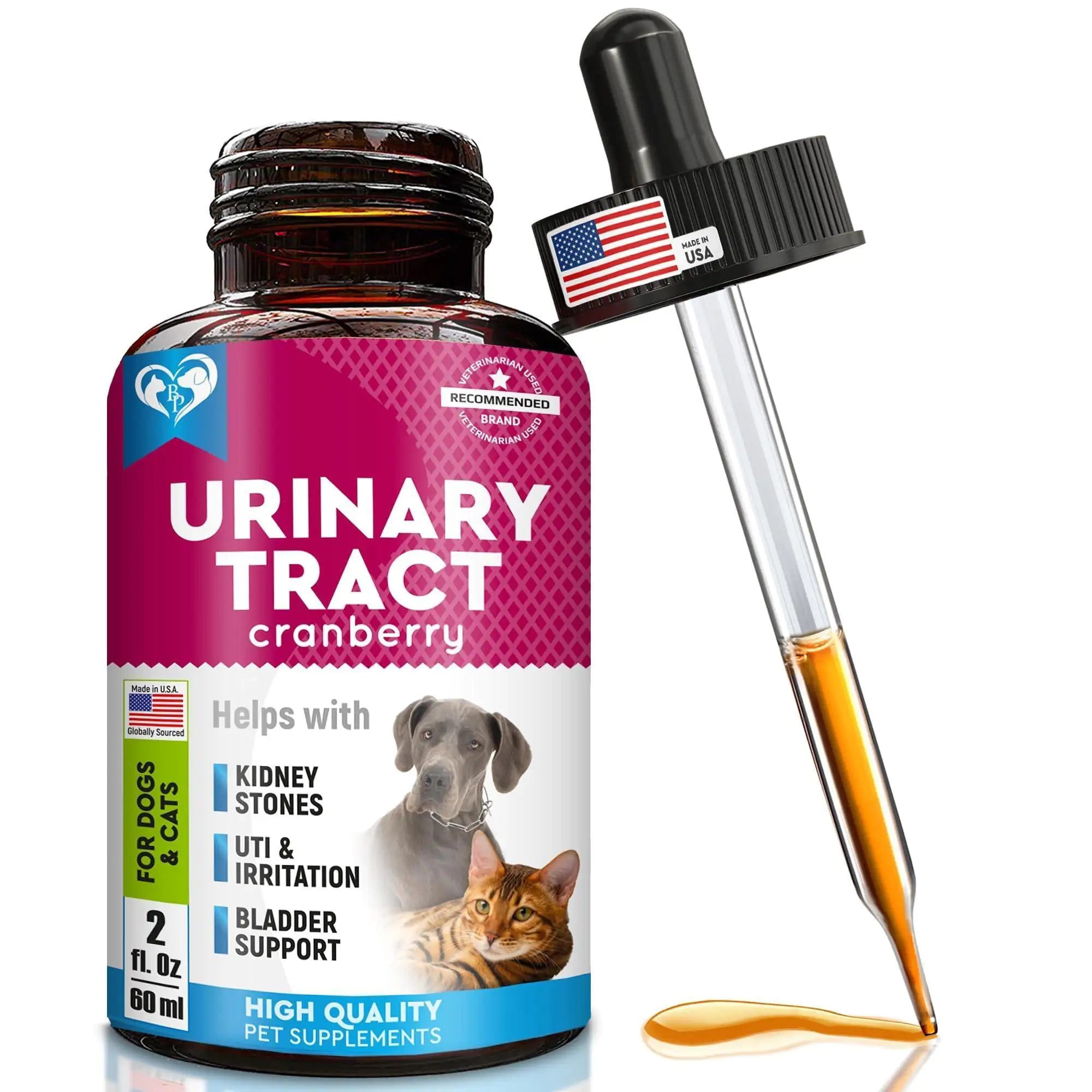 Cat or Dog Natural Urinary Tract Infection Treatment Drops with Cranberry