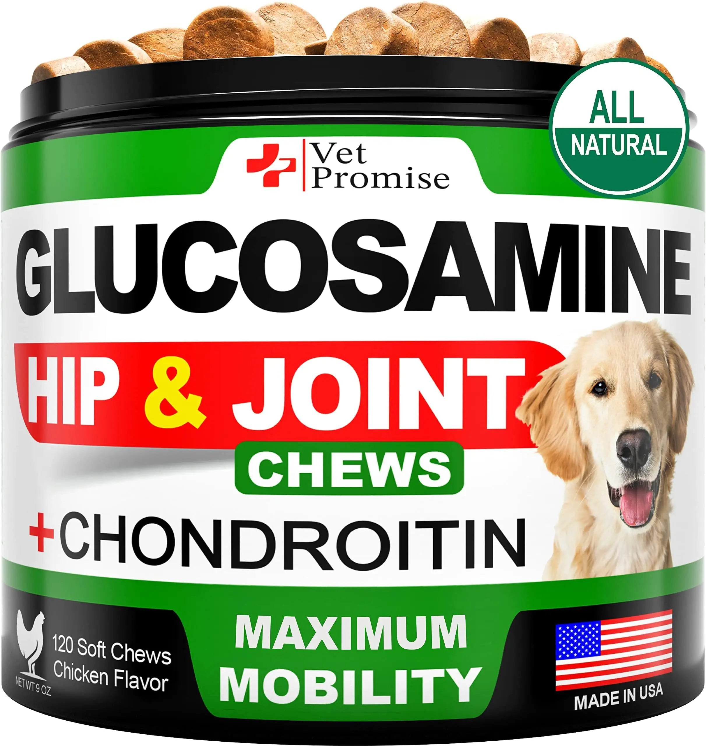 Glucosamine for Dogs Hip and Joint Supplement 120 Chews