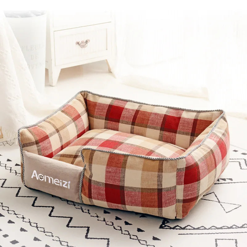 Plaid Soft Pet Sleeping Bed (Zooky-Pets)