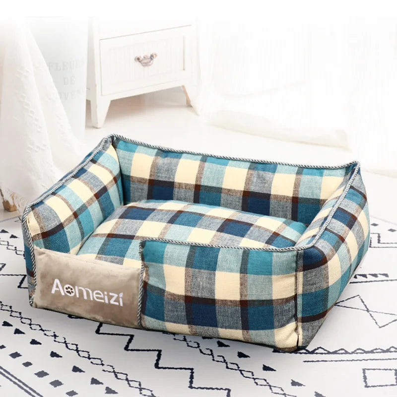 Plaid Soft Pet Sleeping Bed (Zooky-Pets)