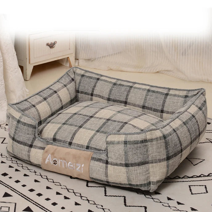 Plaid Soft Pet Sleeping Bed (Zooky-Pets)