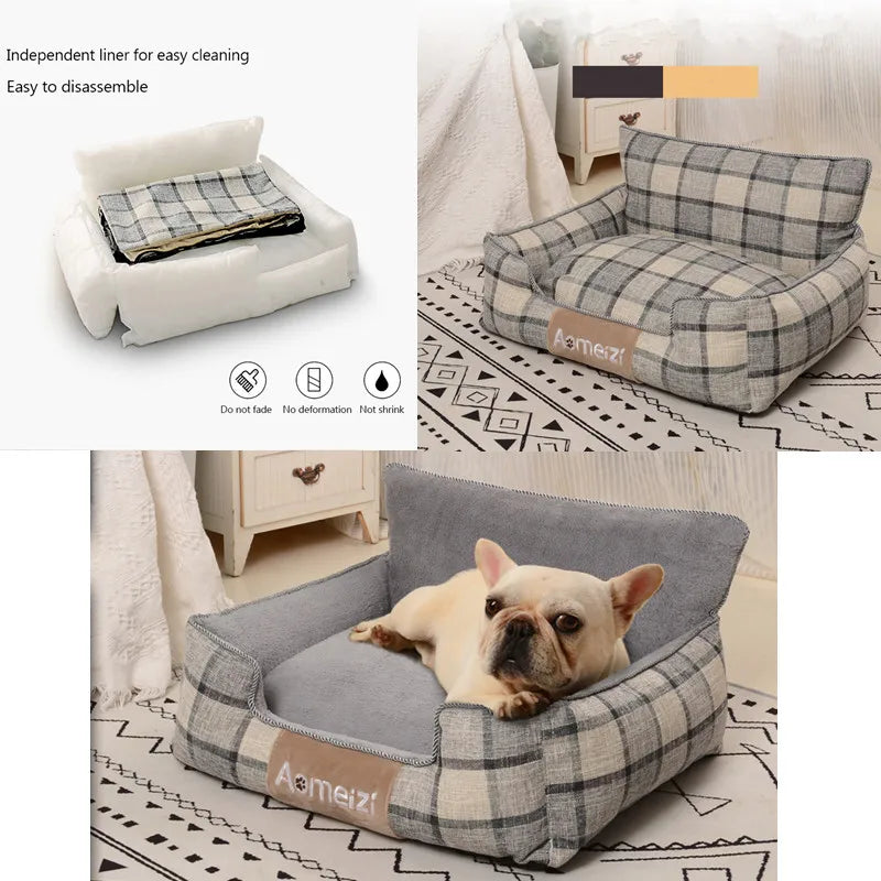 Plaid Soft Pet Sleeping Bed (Zooky-Pets)