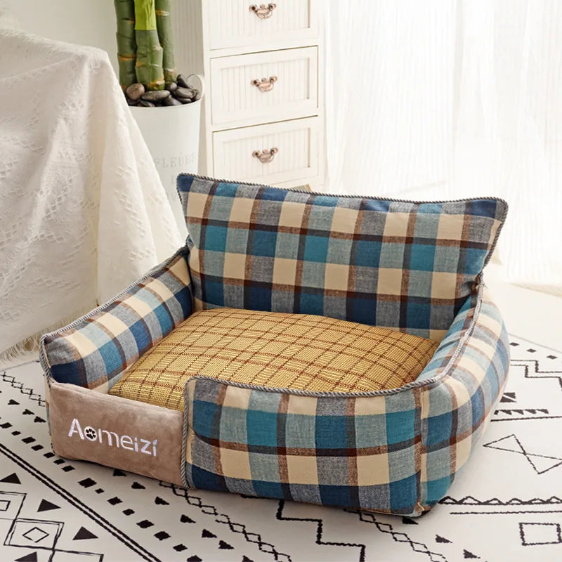 Plaid Soft Pet Sleeping Bed (Zooky-Pets)