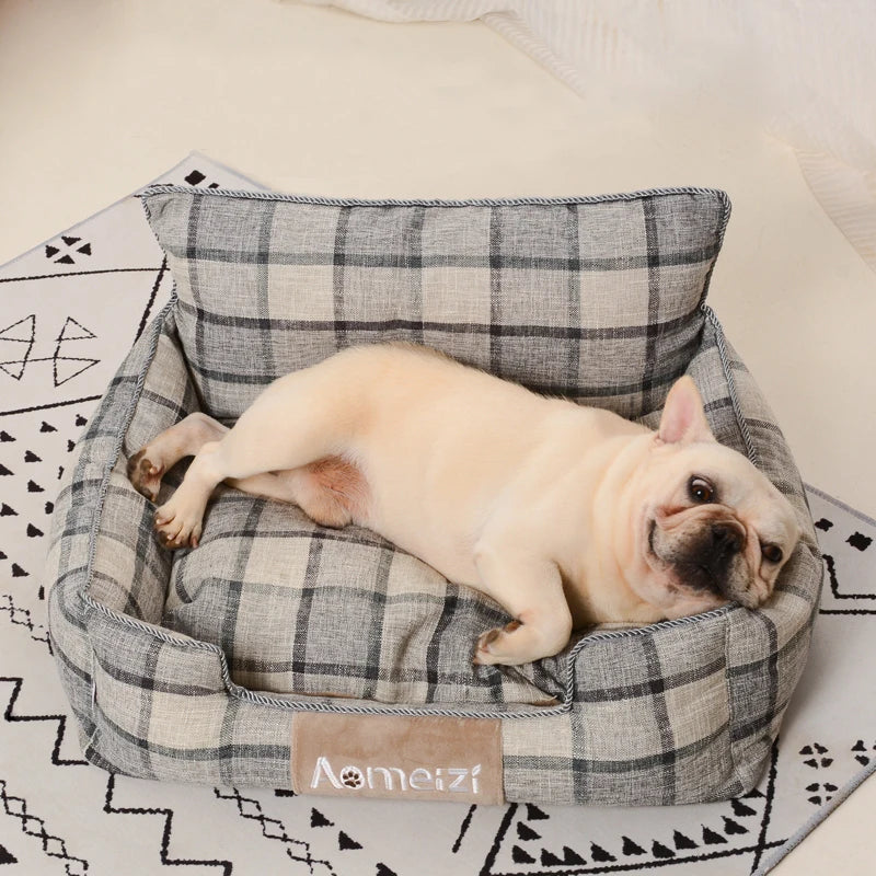 Plaid Soft Pet Sleeping Bed (Zooky-Pets)