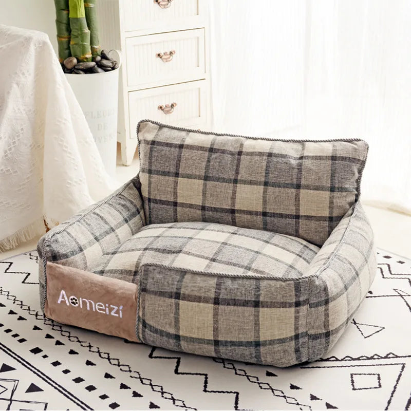 Plaid Soft Pet Sleeping Bed (Zooky-Pets)