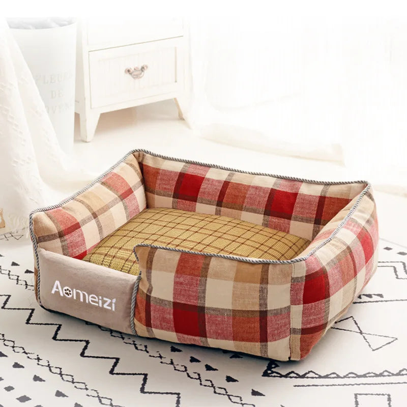 Plaid Soft Pet Sleeping Bed (Zooky-Pets)