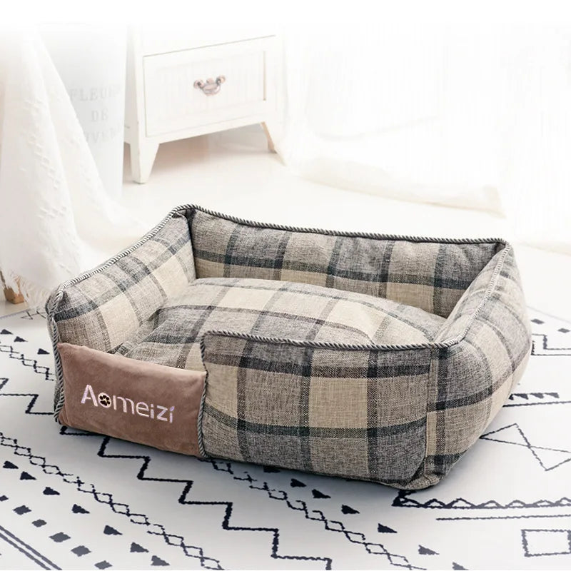 Plaid Soft Pet Sleeping Bed (Zooky-Pets)