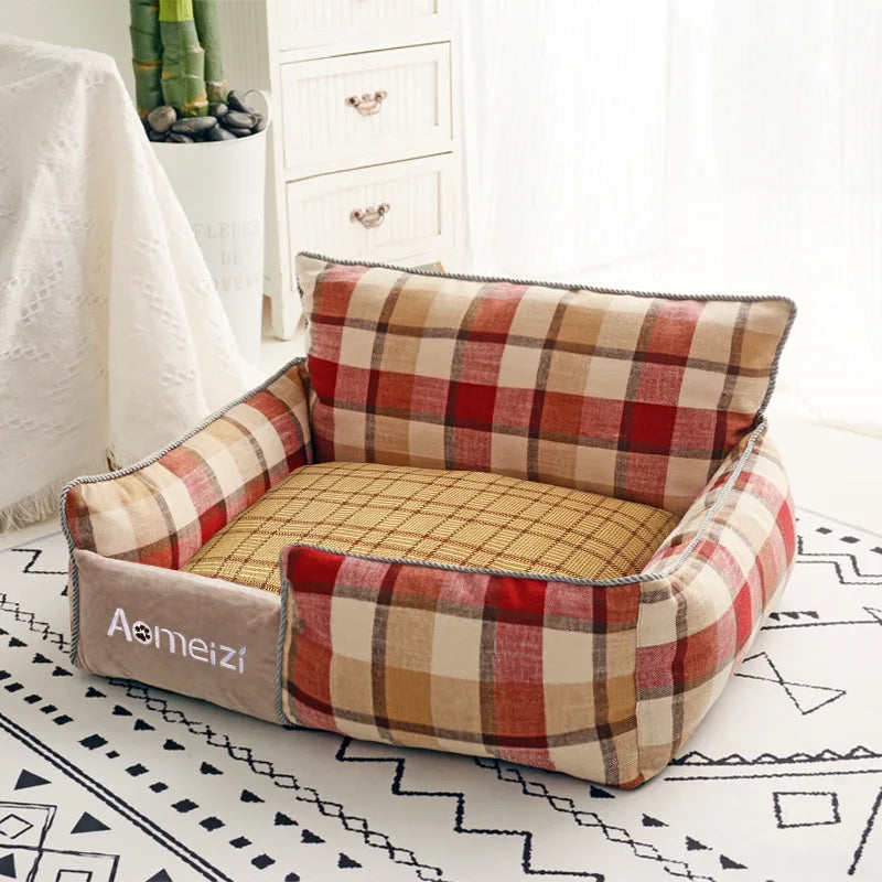 Plaid Soft Pet Sleeping Bed (Zooky-Pets)