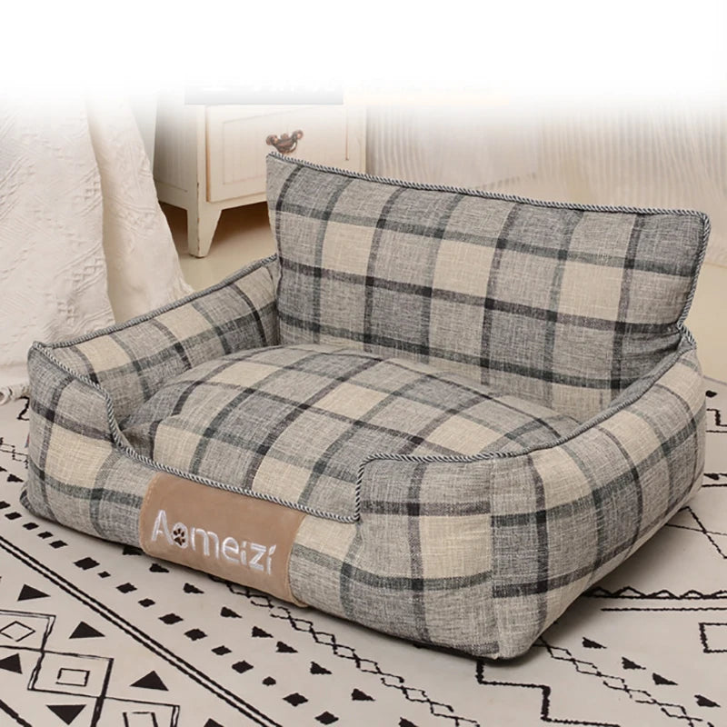 Plaid Soft Pet Sleeping Bed (Zooky-Pets)