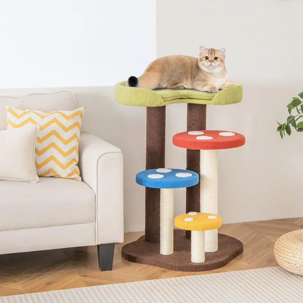 Mushroom Cat Tree Tower (3 Sizes at Zooky-Pets)