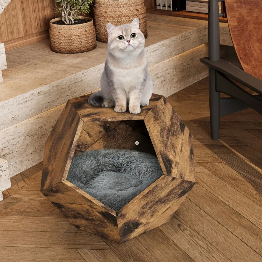25.98'' Shaped Modern Pet Furniture Antique Wood Color
