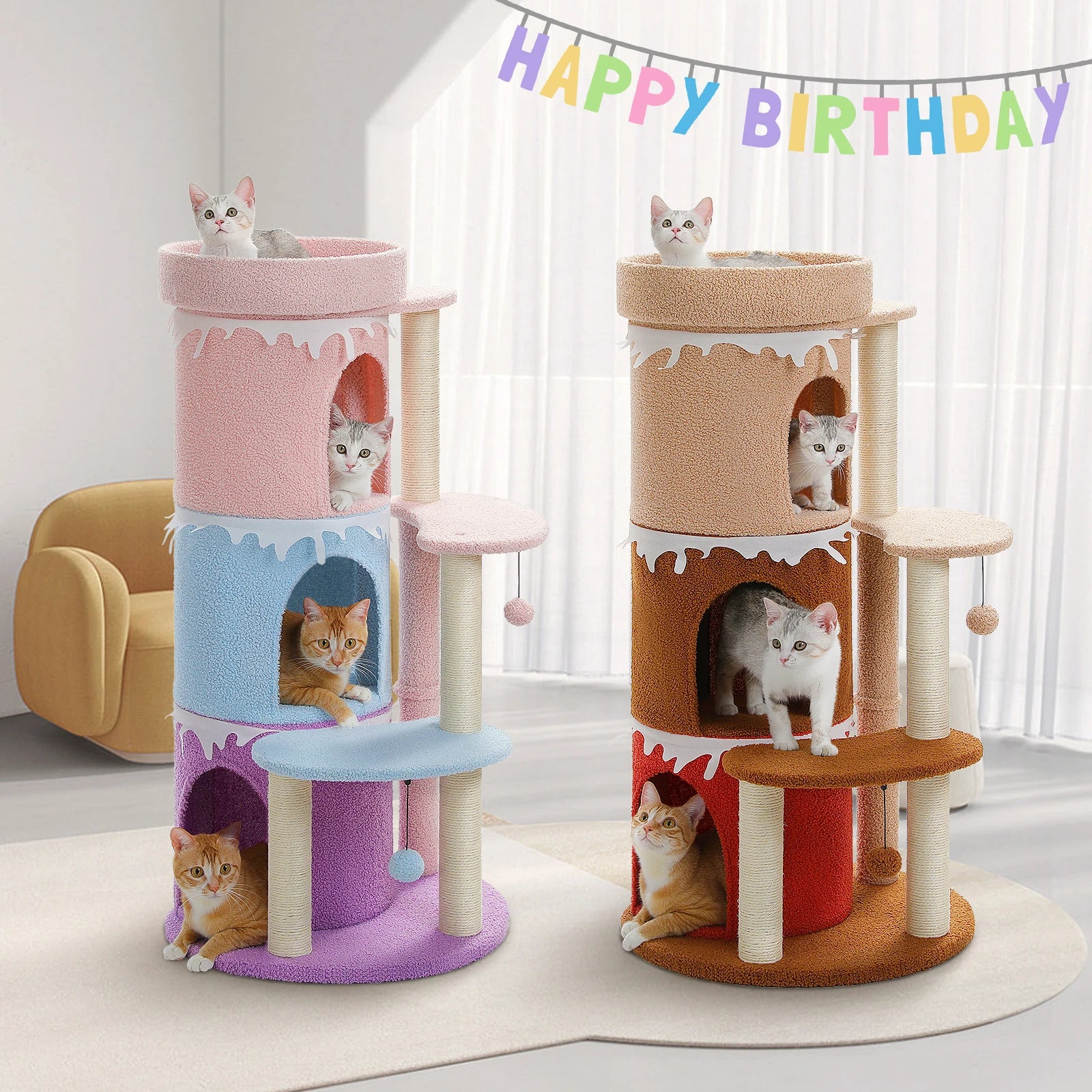 Castle Tower Tree Cats