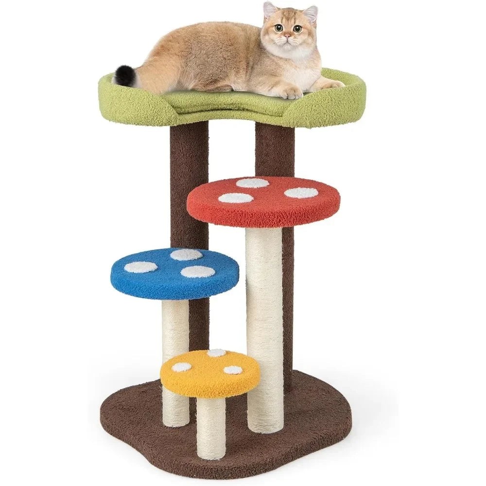 Mushroom Cat Tree Tower (3 Sizes at Zooky-Pets)