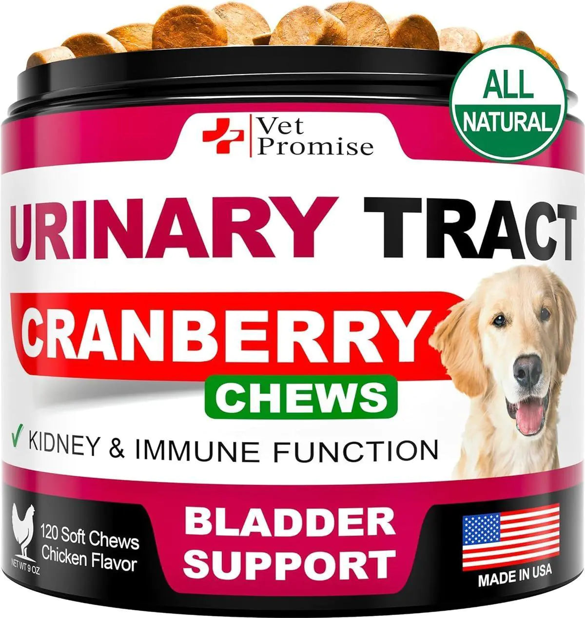 Dog UTI Treatment Cranberry Supplement 120 Chews